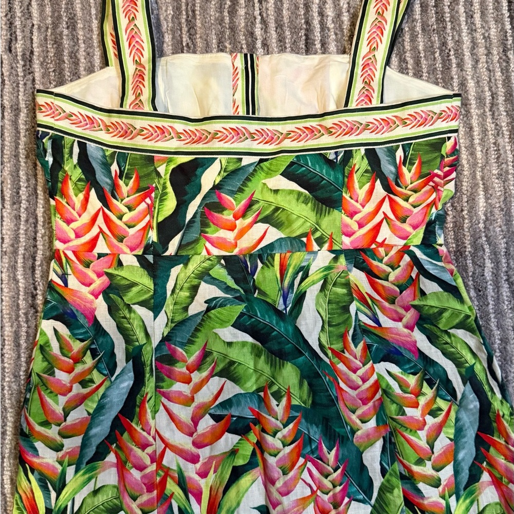 NEW FARM RIO Heli Leaves Linen Midi Dress - Picture 7 of 10